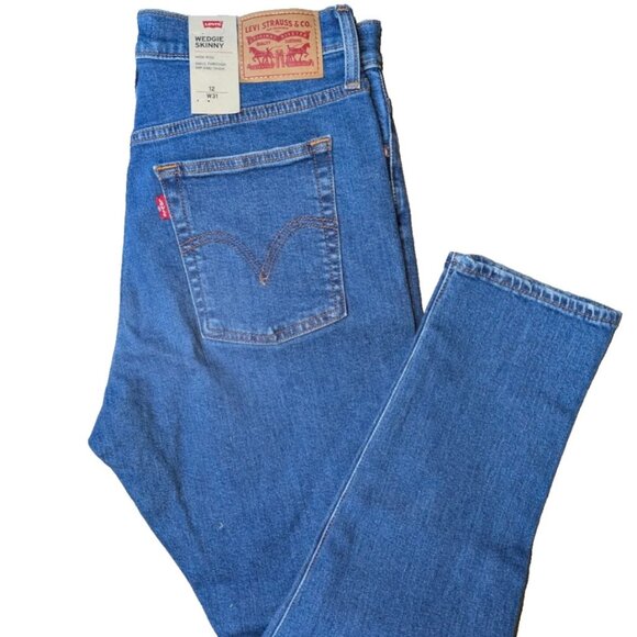 NWT Levi's Wedgie Skinny Women's Denim Jeans Size 12 W31 - Button Fly - Picture 1 of 5